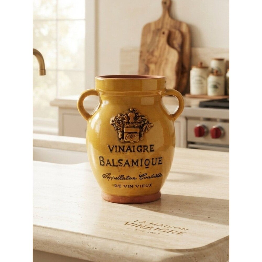 Pier 1 Vinaigre Balsamique Mustard Color Vase